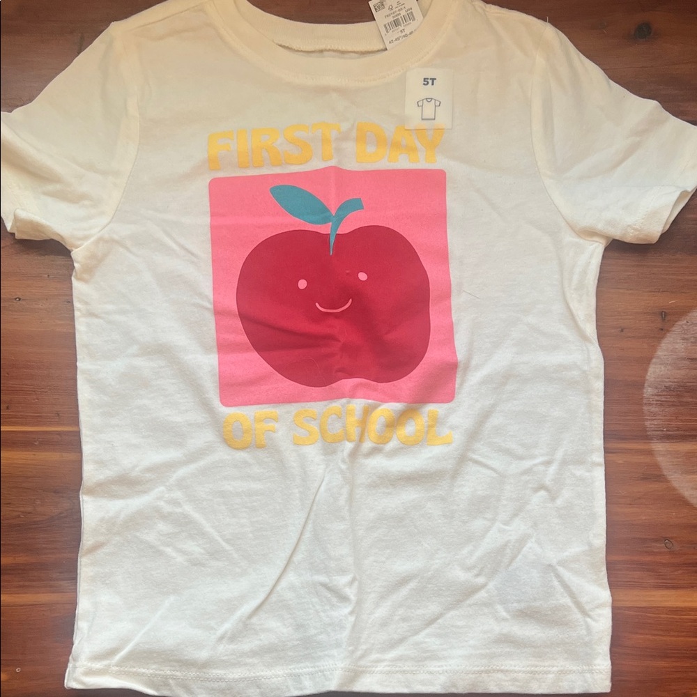 NWT- Old Navy Kids Cream 'First Day of School' T-Shirt